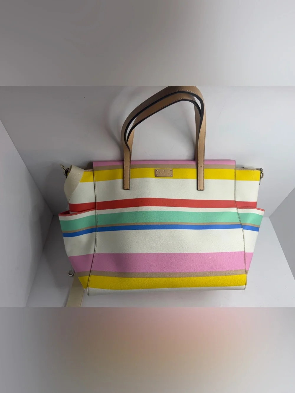 NWOT Kate Spade Grove Street Kaylie Classic Stripe Baby Diaper Bag 3pc Set